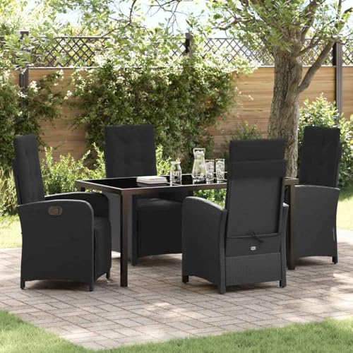 Aiious 5-teiliges Garten Essset mit Kissen Schwarz Poly-Rattan Aiious 5-teiliges Garten Essset mit Kissen Schwarz Poly-Rattan von Aiious