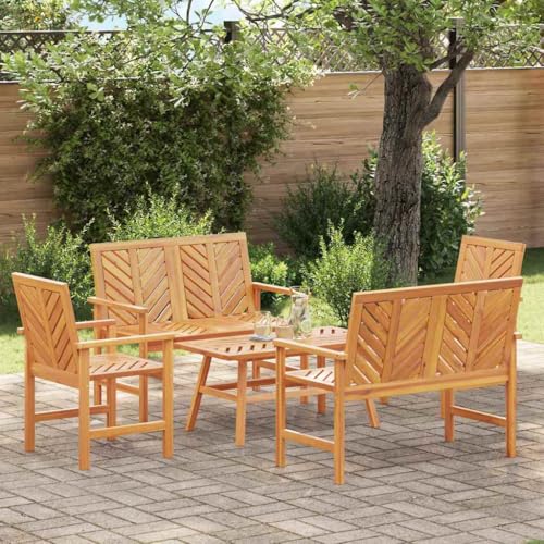 Aiious 5-teiliges Garten Lounge Set Massivholz Akazie von Aiious