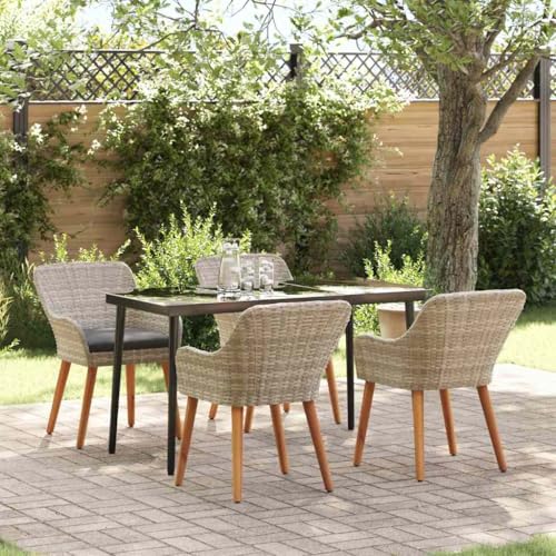 Aiious Robustes 5 Personen Essset aus UV-Best?ndigem Poly-Rattan in Hellgrau f¨¹r Outdoor-Gebrauch Aiious Robustes 5 Personen Essset aus UV-Best?ndigem Poly-Rattan in Hellgrau f¨¹r Outdoor-Gebrauch von Aiious