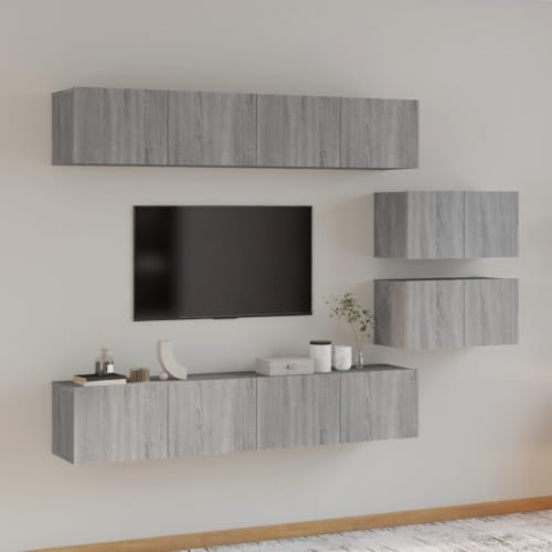 Aiious Modernes TV-Regal Set Wandmontage Holzoptik Stauraum Wohnzimmer Dekor M?Bel Set von Aiious