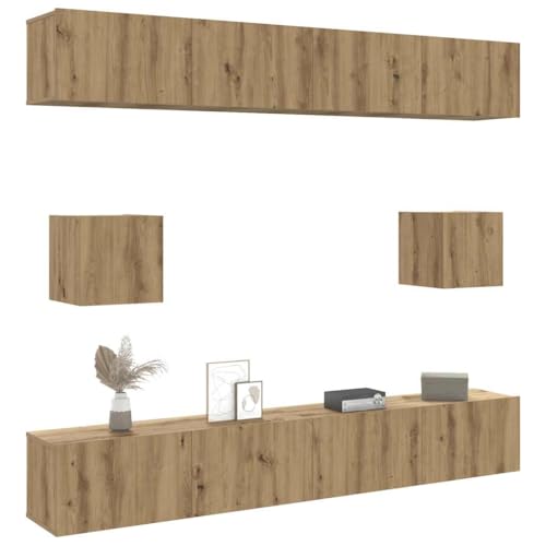 Aiious 6-TLG. TV-Schrank-Set Wandmontage Artisan-Eiche Holzwerkstoff Aiious 6-TLG. TV-Schrank-Set Wandmontage Artisan-Eiche Holzwerkstoff von Aiious