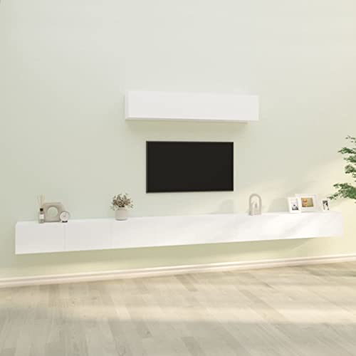 Aiious Modernes TV-Regal Set aus robustem Holzwerkstoff mit viel Stauraum zum Wandmontieren von Aiious