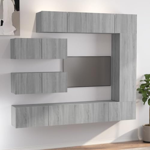 Aiious Elegantes TV-Regal Set aus robustem Holzwerkstoff mit gro?z¨¹gigem Stauraum f¨¹r DVDs Zeitschriften ideal als wandmontierte Wohnzimmer L?Sung perfekt f¨¹r Ordnung und modernen Wohnstil von Aiious