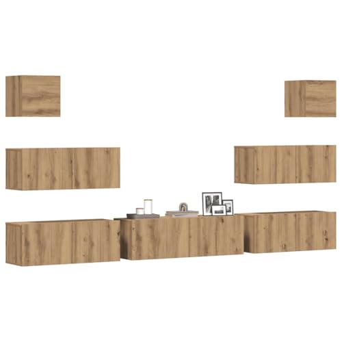 Aiious 7-TLG. TV-Schrank-Set Wandmontage Artisan-Eiche Holzwerkstoff Aiious 7-TLG. TV-Schrank-Set Wandmontage Artisan-Eiche Holzwerkstoff von Aiious