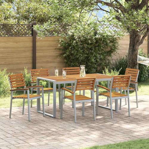 Aiious Outdoor Essset 7 TLG Massivholz Grau Braun Wetterfest Aiious Outdoor Essset 7 TLG Massivholz Grau Braun Wetterfest von Aiious