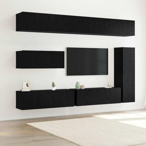 Aiious TV Schrank Set in Schwarz Eiche Optik mit viel Stauraum modernes Design f¨¹r Wohn- und Schlafzimmer rechts oder Links montierbar aus robustem Holzwerkstoff pflegeleicht Aiious TV Schrank Set in Schwarz Eiche Optik mit viel Stauraum modernes Design f¨¹r Wohn- und Schlafzimmer rechts oder Links montierbar aus robustem Holzwerkstoff pflegeleicht von Aiious