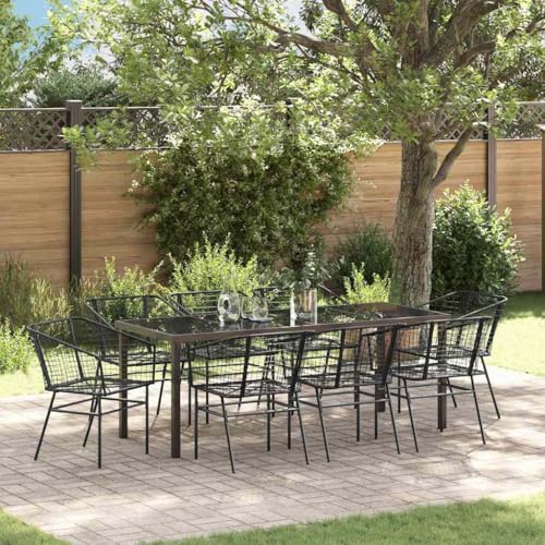Aiious 9-teiliges Garten-Essset Schwarzes Poly-Rattan Aiious 9-teiliges Garten-Essset Schwarzes Poly-Rattan von Aiious
