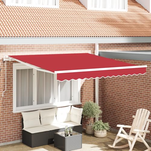 Aiious Automatische einziehbare Markise in rot 300x250 cm f¨¹r Au?enbereich von Aiious