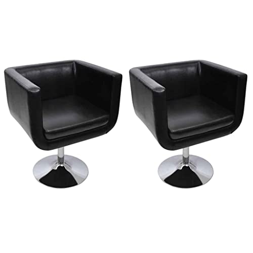 Aiious Barsessel 2 STK. Kunstleder Schwarz von Aiious