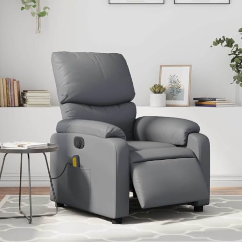 Aiious Bequemer Massagesessel in Grau - Kunstleder, Elektromotor und praktische Seitentasche Aiious Bequemer Massagesessel in Grau - Kunstleder, Elektromotor und praktische Seitentasche von Aiious