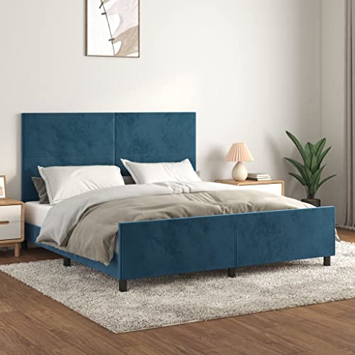 Aiious Bettgestell mit Kopfteil Dunkelblau 180x200 cm Samt Aiious Bettgestell mit Kopfteil Dunkelblau 180x200 cm Samt von Aiious