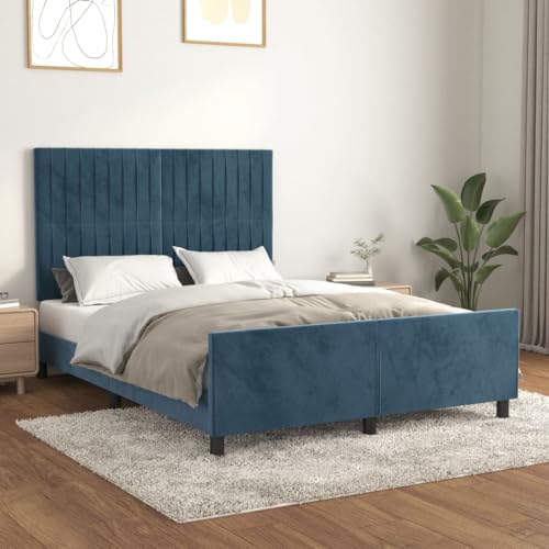 Aiious Bettgestell ohne Matratze Dunkelblau 140x190 cm Samt Aiious Bettgestell ohne Matratze Dunkelblau 140x190 cm Samt von Aiious