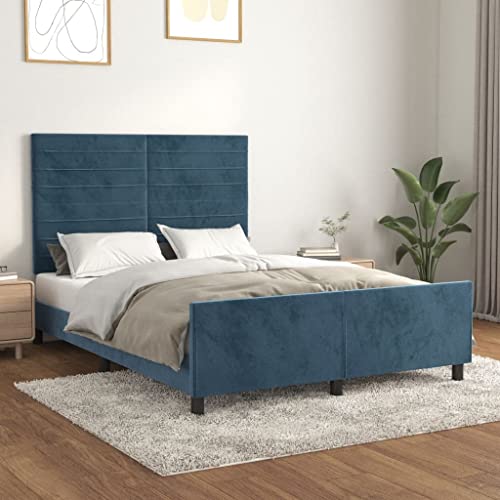 Aiious Bettgestell ohne Matratze Dunkelblau 140x190 cm Samt Aiious Bettgestell ohne Matratze Dunkelblau 140x190 cm Samt von Aiious