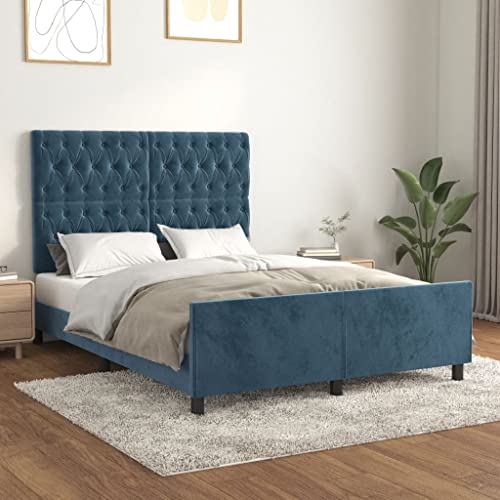 Aiious Bettgestell ohne Matratze Dunkelblau 140x190 cm Samt Aiious Bettgestell ohne Matratze Dunkelblau 140x190 cm Samt von Aiious
