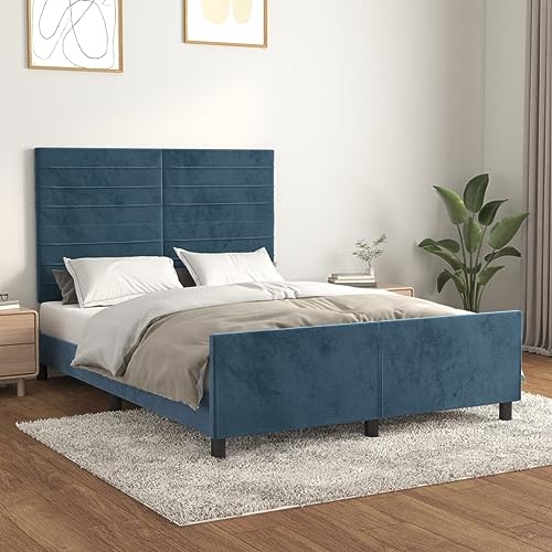 Aiious Bettgestell ohne Matratze Dunkelblau 140x200 cm Samt Aiious Bettgestell ohne Matratze Dunkelblau 140x200 cm Samt von Aiious