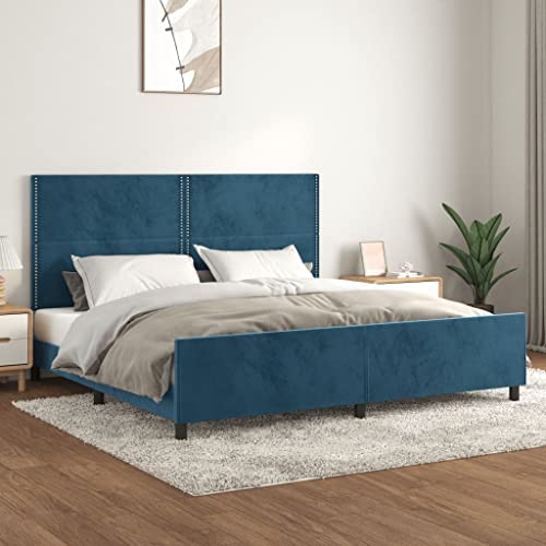 Aiious Bettgestell ohne Matratze Dunkelblau 200x200 cm Samt Aiious Bettgestell ohne Matratze Dunkelblau 200x200 cm Samt von Aiious