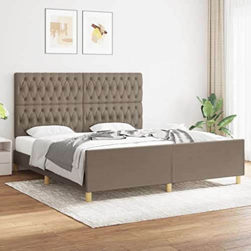 Aiious Bettgestell ohne Matratze Taupe 180x200 cm Stoff von Aiious