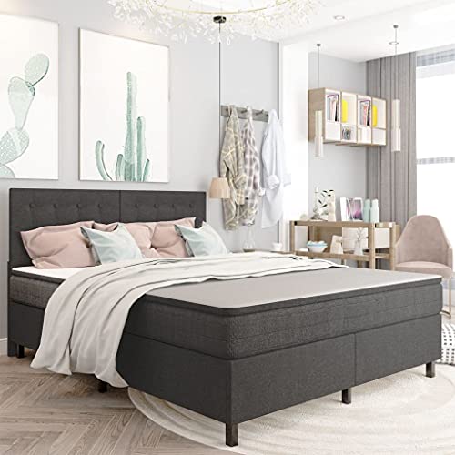 Aiious Boxspringbett Dunkelgrau Stoff 160x200 cm Aiious Boxspringbett Dunkelgrau Stoff 160x200 cm von Aiious