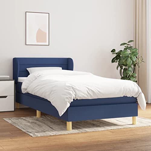 Aiious Boxspringbett mit Matratze Blau 100x200 cm Stoff Aiious Boxspringbett mit Matratze Blau 100x200 cm Stoff von Aiious