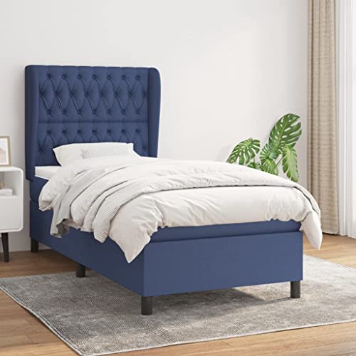 Aiious Boxspringbett mit Matratze Blau 100x200 cm Stoff Aiious Boxspringbett mit Matratze Blau 100x200 cm Stoff von Aiious