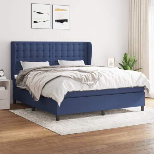 Aiious Boxspringbett mit Matratze Blau 160x200 cm Stoff Aiious Boxspringbett mit Matratze Blau 160x200 cm Stoff von Aiious