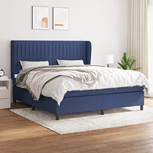 Aiious Boxspringbett mit Matratze Blau 160x200 cm Stoff Aiious Boxspringbett mit Matratze Blau 160x200 cm Stoff von Aiious