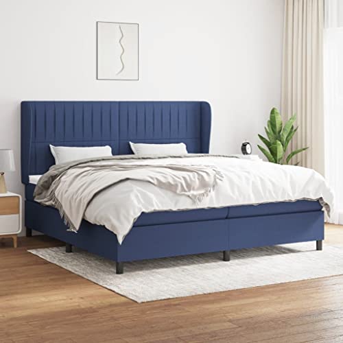 Aiious Boxspringbett mit Matratze Blau 200x200 cm Stoff von Aiious