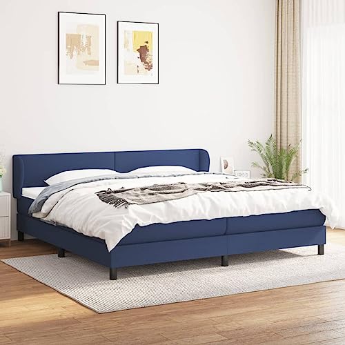 Aiious Boxspringbett mit Matratze Blau 200x200 cm Stoff Aiious Boxspringbett mit Matratze Blau 200x200 cm Stoff von Aiious