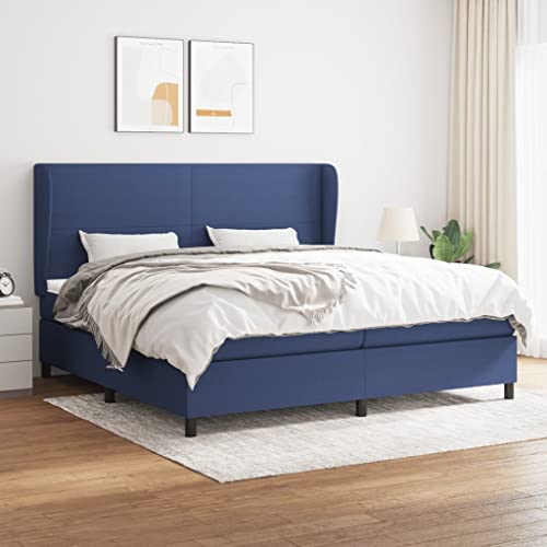 Aiious Boxspringbett mit Matratze Blau 200x200 cm Stoff Aiious Boxspringbett mit Matratze Blau 200x200 cm Stoff von Aiious