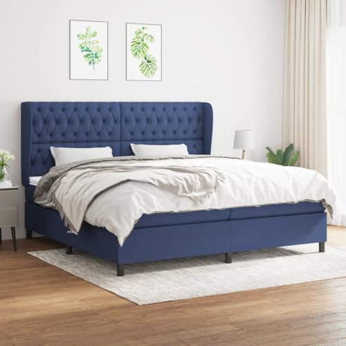 Aiious Boxspringbett mit Matratze Blau 200x200 cm Stoff Aiious Boxspringbett mit Matratze Blau 200x200 cm Stoff von Aiious