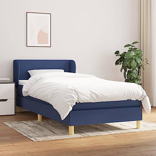 Aiious Boxspringbett mit Matratze Blau 90x200 cm Stoff Aiious Boxspringbett mit Matratze Blau 90x200 cm Stoff von Aiious
