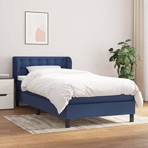 Aiious Boxspringbett mit Matratze Blau 90x200 cm Stoff Aiious Boxspringbett mit Matratze Blau 90x200 cm Stoff von Aiious