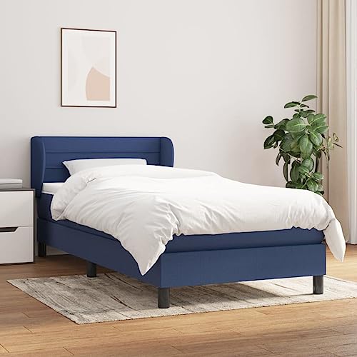 Aiious Boxspringbett mit Matratze Blau 90x200 cm Stoff Aiious Boxspringbett mit Matratze Blau 90x200 cm Stoff von Aiious