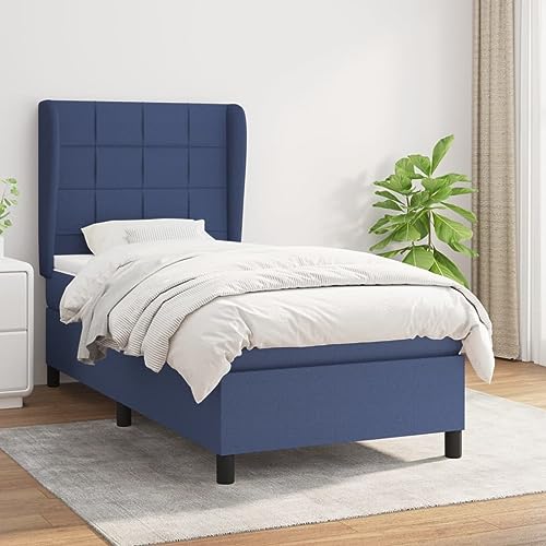 Aiious Boxspringbett mit Matratze Blau 90x200 cm Stoff Aiious Boxspringbett mit Matratze Blau 90x200 cm Stoff von Aiious
