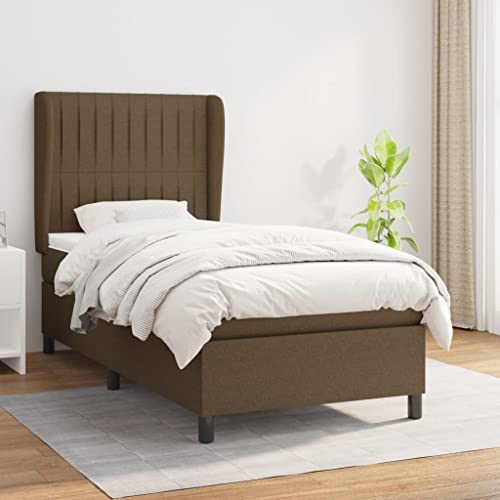 Aiious Boxspringbett mit Matratze Dunkelbraun 100x200 cm Stoff Aiious Boxspringbett mit Matratze Dunkelbraun 100x200 cm Stoff von Aiious