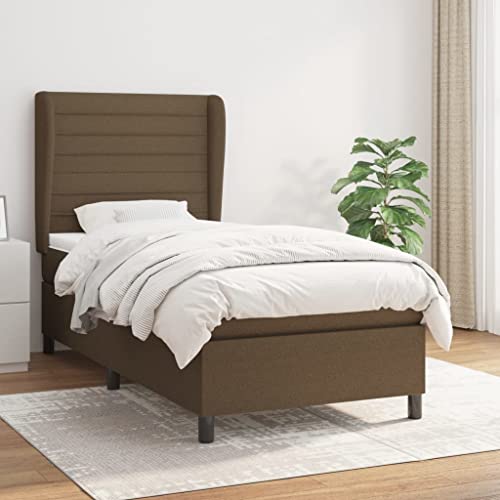 Aiious Boxspringbett mit Matratze Dunkelbraun 100x200 cm Stoff Aiious Boxspringbett mit Matratze Dunkelbraun 100x200 cm Stoff von Aiious