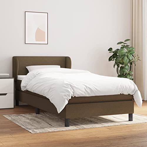 Aiious Boxspringbett mit Matratze Dunkelbraun 100x200 cm Stoff Aiious Boxspringbett mit Matratze Dunkelbraun 100x200 cm Stoff von Aiious