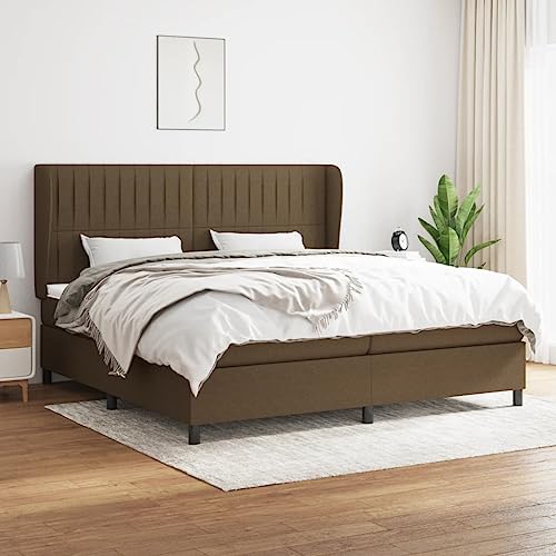 Aiious Boxspringbett mit Matratze Dunkelbraun 200x200 cm Stoff Aiious Boxspringbett mit Matratze Dunkelbraun 200x200 cm Stoff von Aiious