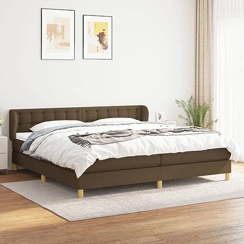 Aiious Boxspringbett mit Matratze Dunkelbraun 200x200 cm Stoff Aiious Boxspringbett mit Matratze Dunkelbraun 200x200 cm Stoff von Aiious