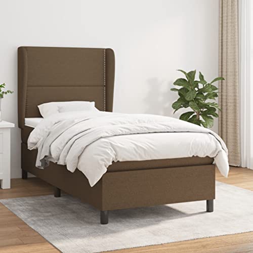 Aiious Boxspringbett mit Matratze Dunkelbraun 90x200 cm Stoff Aiious Boxspringbett mit Matratze Dunkelbraun 90x200 cm Stoff von Aiious