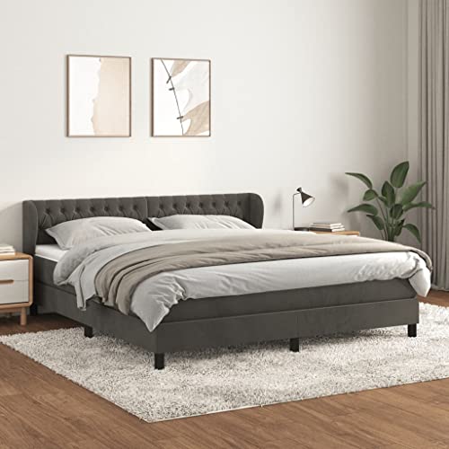 Aiious Boxspringbett mit Matratze Dunkelgrau 180x200 cm Samt Aiious Boxspringbett mit Matratze Dunkelgrau 180x200 cm Samt von Aiious
