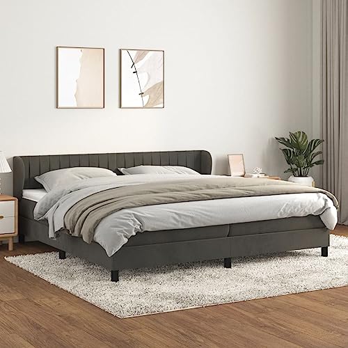 Aiious Boxspringbett mit Matratze Dunkelgrau 200x200 cm Samt Aiious Boxspringbett mit Matratze Dunkelgrau 200x200 cm Samt von Aiious