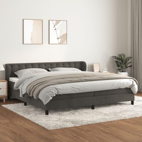 Aiious Boxspringbett mit Matratze Dunkelgrau 200x200 cm Samt Aiious Boxspringbett mit Matratze Dunkelgrau 200x200 cm Samt von Aiious