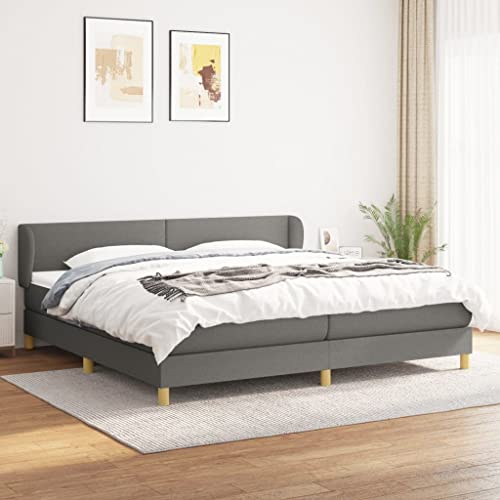 Aiious Boxspringbett mit Matratze Dunkelgrau 200x200 cm Stoff Aiious Boxspringbett mit Matratze Dunkelgrau 200x200 cm Stoff von Aiious
