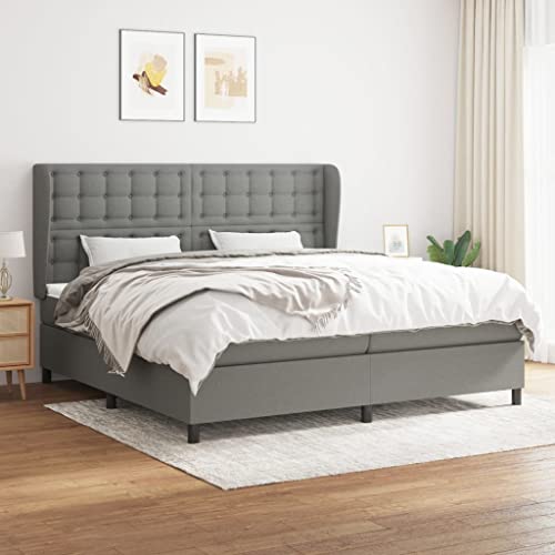 Aiious Boxspringbett mit Matratze Dunkelgrau 200x200 cm Stoff Aiious Boxspringbett mit Matratze Dunkelgrau 200x200 cm Stoff von Aiious