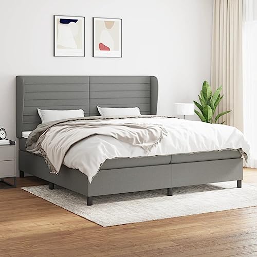 Aiious Boxspringbett mit Matratze Dunkelgrau 200x200 cm Stoff Aiious Boxspringbett mit Matratze Dunkelgrau 200x200 cm Stoff von Aiious