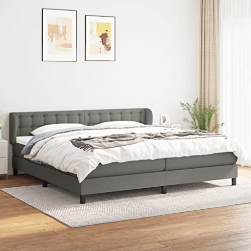 Aiious Boxspringbett mit Matratze Dunkelgrau 200x200 cm Stoff Aiious Boxspringbett mit Matratze Dunkelgrau 200x200 cm Stoff von Aiious