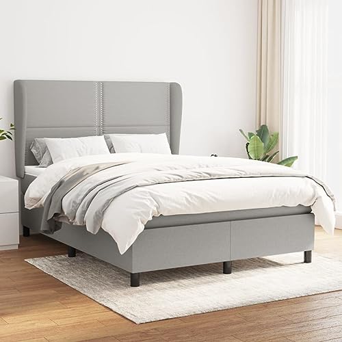 Aiious Boxspringbett mit Matratze Hellgrau 140x200 cm Stoff Aiious Boxspringbett mit Matratze Hellgrau 140x200 cm Stoff von Aiious