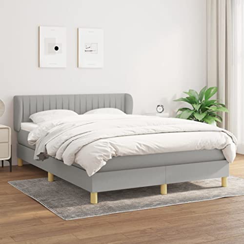 Aiious Boxspringbett mit Matratze Hellgrau 140x200 cm Stoff Aiious Boxspringbett mit Matratze Hellgrau 140x200 cm Stoff von Aiious