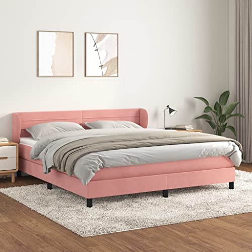 Aiious Boxspringbett mit Matratze Rosa 160x200 cm Samt Aiious Boxspringbett mit Matratze Rosa 160x200 cm Samt von Aiious